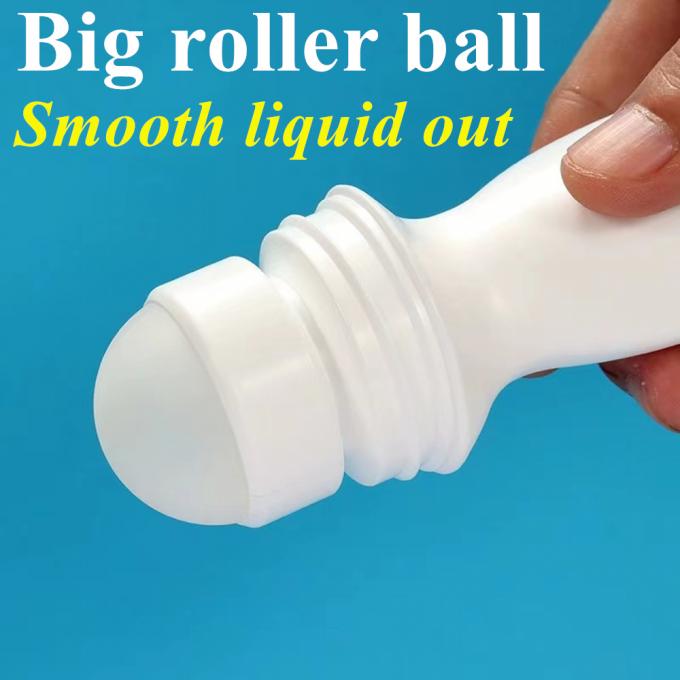HDPE 30ml 50ml 60ml 100ml Plastic Roll on White Cylindrical Round Roller Bottle Deodorant Container with Plastic Roll on Ball
