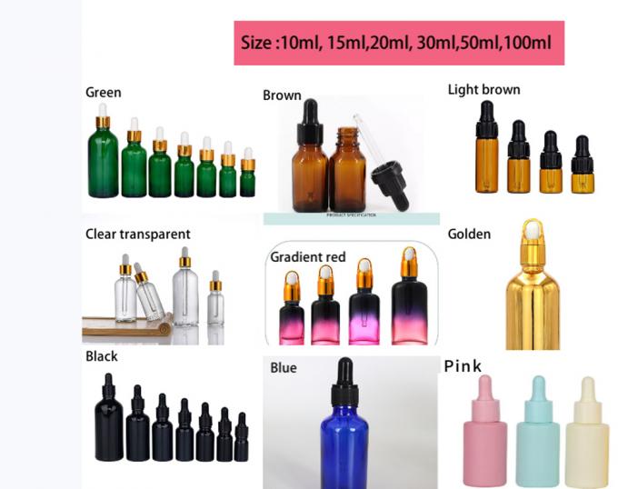 1oz 2oz 5ml 10ml 15ml 20ml 30ml 50ml Glass Cosmetic Serum Bottle White Frosted Round Shoulder Dropper Bottle for Essential Oil