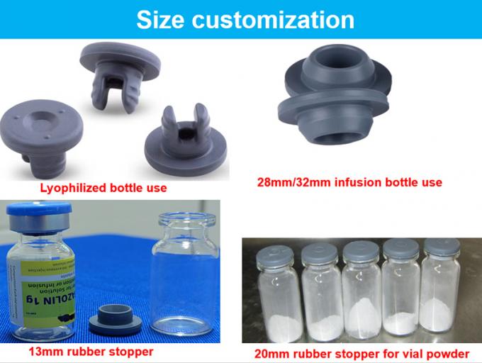 13mm 32mm Injection Glass Vials Glass Infusion Bottle Use Grey Butyl Medical Rubber Stopper
