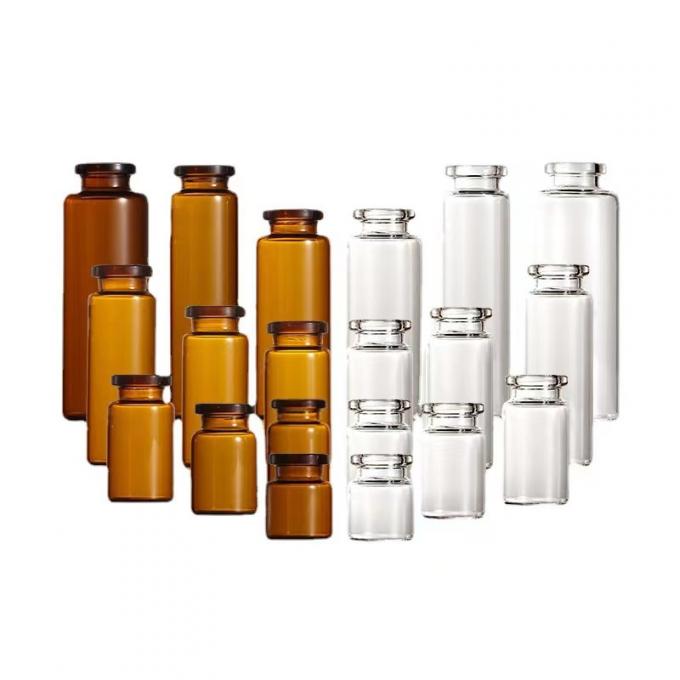 5ml 7ml Clear Amber Medicine Crimp Top Tubular Sterilie Injection Glass Vial with Rubber Stopper