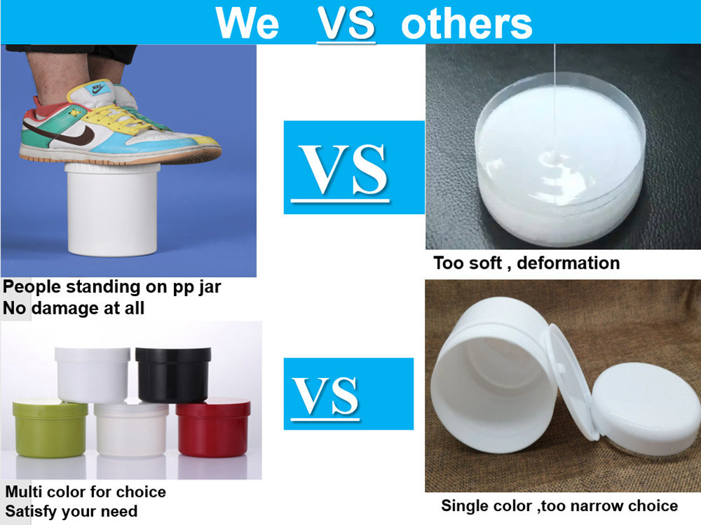 कॉस्मेटिक खाद्य पैकेजिंग 150ml 250ml 500ml 1000ml पीपी प्लास्टिक त्वचा देखभाल हाथ देखभाल कॉस्मेटिक क्रीम जार कीचड़ मास्क प्लास्टिक जार