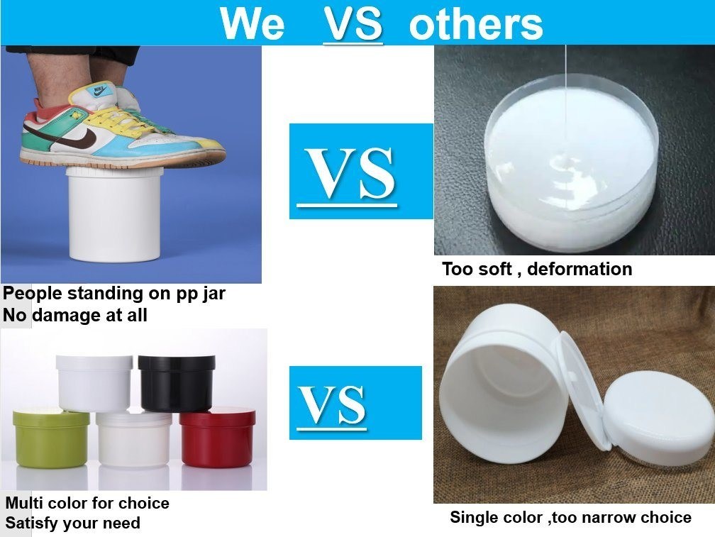 150 मिलीलीटर 250 मिलीलीटर 500 मिलीलीटर 1000 मिलीलीटर व्यापक मुंह कॉस्मेटिक जार फेस क्रीम कॉस्मेटिक के लिए प्लास्टिक कंटेनर