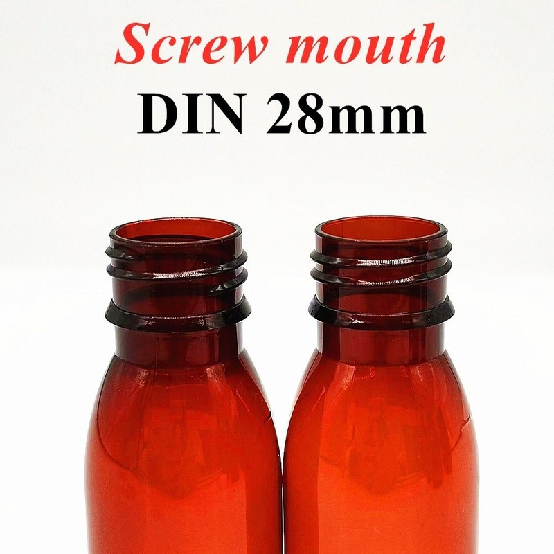 100ml 120ml 150ml ब्राउन प्लास्टिक दवा की बोतल पालतू जानवर खाली गोल मौखिक तरल पालतू जानवर प्लास्टिक खांसी सिरप की बोतल