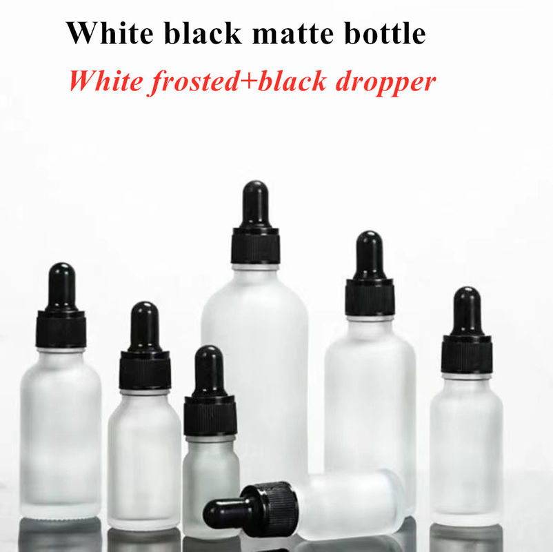 1 औंस 2 औंस 5ml 10ml 15ml 20ml 30ml 50ml खाली आवश्यक तेल त्वचा देखभाल सीरम चेहरा हाथ का उपयोग सफेद फ्रॉस्टेड ग्लास ड्रिपर बोतल