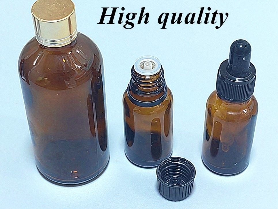 5ml 15ml 20ml 30ml 50ml कॉस्मेटिक पैकेजिंग गोल प्लास्टिक कॉलर फेशियल आवश्यक तेल एम्बर आवश्यक तेल ड्रॉपर बोतल