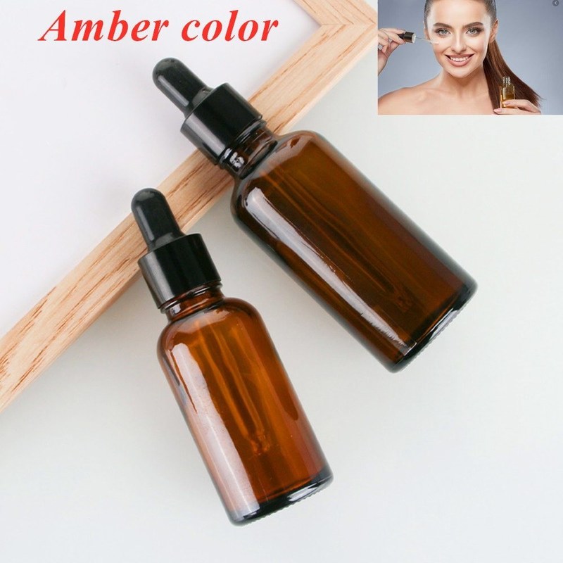 सौंदर्य प्रसाधन त्वचा देखभाल 10ml 20ml 30ml 50ml 100ml खाली गोल आवश्यक तेल ग्लास ड्रॉपर बोतल