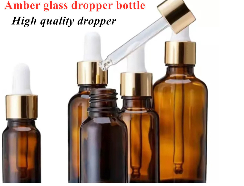 सौंदर्य प्रसाधन त्वचा देखभाल 10ml 20ml 30ml 50ml 100ml खाली गोल आवश्यक तेल ग्लास ड्रॉपर बोतल