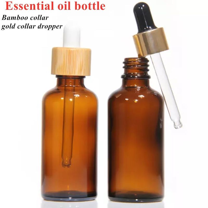 30ml 50ml 60ml 100ml बाल तेल सीरम दाढ़ी तेल एम्बर ब्राउन खाली गोल आवश्यक तेल ग्लास ड्रिपर बोतल