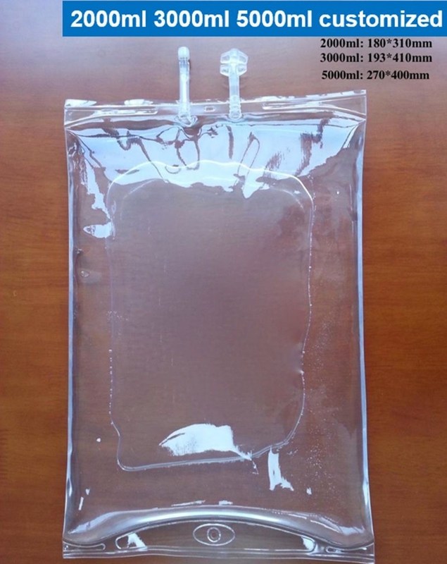 250ml 500ml 1000ml एक बार उपयोग करने योग्य पीवीसी एक बार उपयोग करने योग्य चिकित्सा इन्फ्यूजन बैग IV एकल ट्यूब सॉफ्ट बैग के साथ इन्फ्यूजन बैग