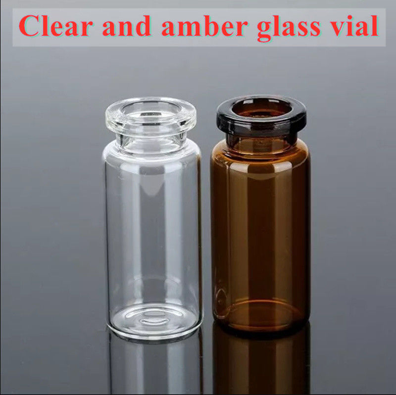 फार्मास्युटिकल 5ml 10ml खाली एम्बर क्लियर इंजेक्शन ट्यूबलर मेडिकल ग्लास की बोतल ब्यूटिल रबर क्लॉपर के साथ फ्लास्क की बोतल