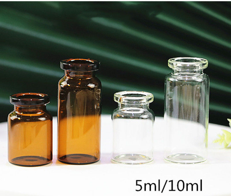 मोल्डेड टाइप I ग्लास फ्लायल मेडिकल ग्लास फ्लायल 10ml रबर क्लॉपर के साथ