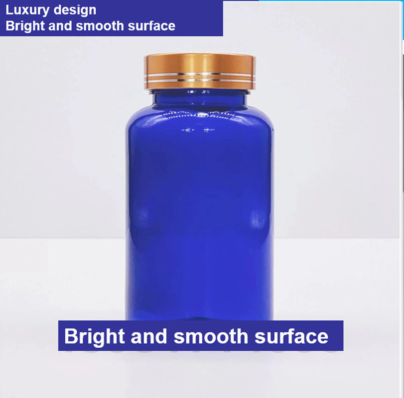 100cc 120cc 150cc प्लास्टिक की बोतल गोलियों के लिए कैप्सूल पारदर्शी नीली पालतू पुनः भरने योग्य प्लास्टिक ठोस खुराक दवा की बोतल