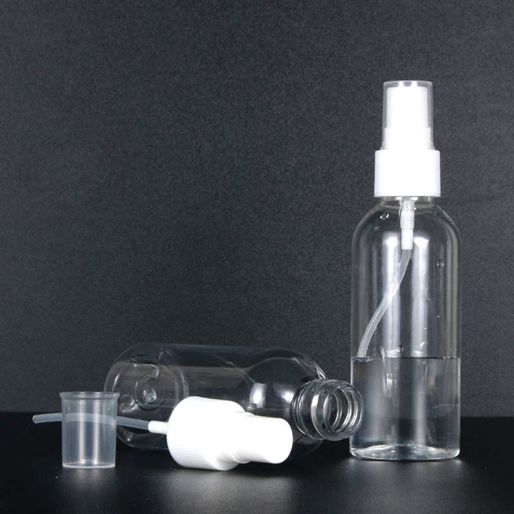 30 मिलीलीटर 60 मिलीलीटर 100 मिलीलीटर फिर से भरने योग्य अल्कोहल पारदर्शी खाली प्लास्टिक स्प्रे बोतलें पीईटी स्प्रे बोतल ठीक धुंध स्प्रेयर के साथ