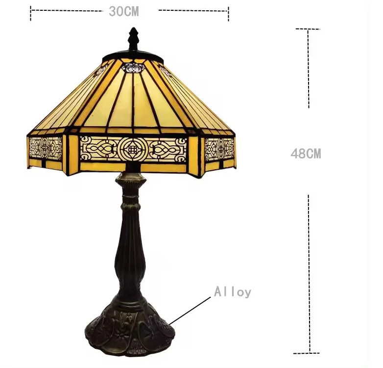 30 सेमी हेक्सागोन स्टूडियो रेट्रो गर्म बेडरूम घर हस्तनिर्मित सजावटी दीपक रंगीन कला तुर्की कांच लक्जरी टेबल लैंप