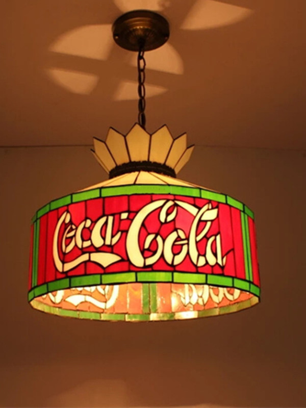 12' बार रेस्तरां कैफे भोजन कक्ष लटकन प्रकाश छत प्रकाश लाल रंगीन कांच एलईडी झूमर लटकन दीपक