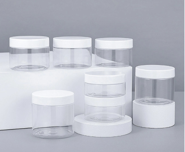 Food-Grade PET Transparent Sealed Jar with Lid Sealing Gasket , Moisture-Proof Biscuit Storage Plastic Jar