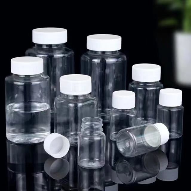 30ml PET Plastic Pill Tablet Medicine Bottle with Transparent Clear Design and Screw Cap